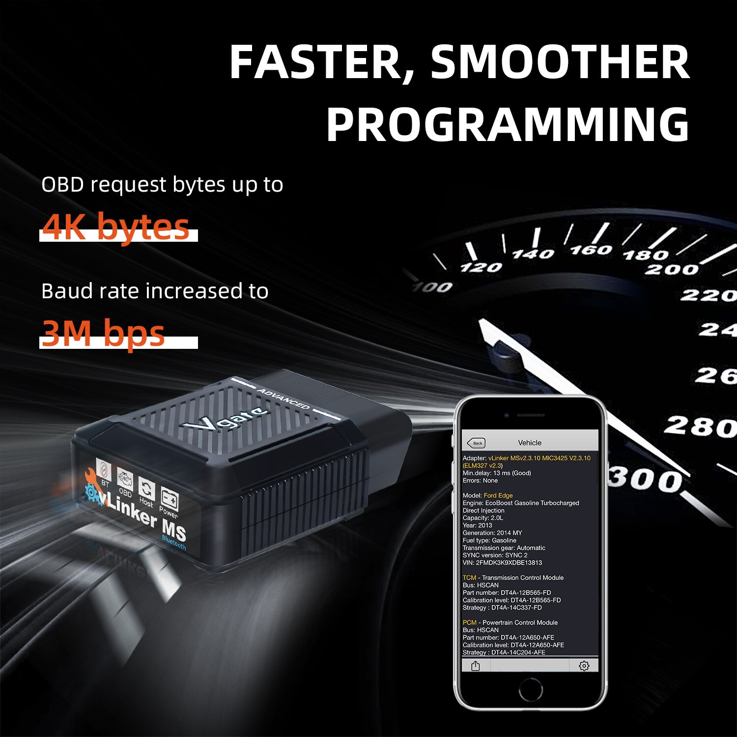 Vgate vLinker MS BT3.0 OBD2 Diagnostic Scan Tool Car Code Reader IOS/Android/PC