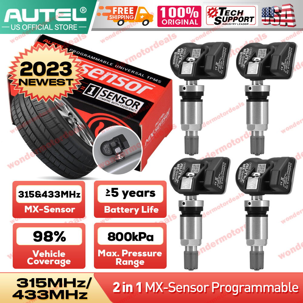 Autel 4pcs MX-Sensor 315&433MHz Programmable TPMS Universal Tire pressure Sensor