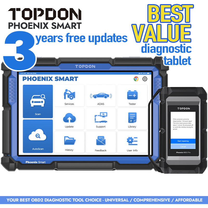 2024new TOPDON Phoenix Smart+ ELITE 3Y FreeUp ECU Auto Programming Scan Tool MAX