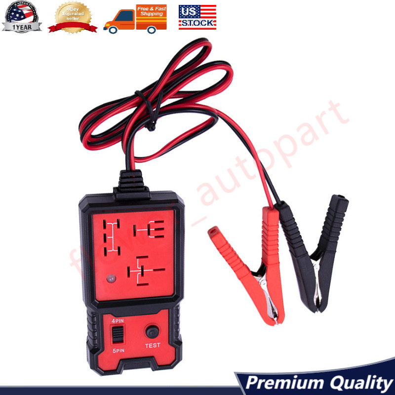 4 & 5 Pin 12V Relay Tester w/ Battery Clips For Car-Professional Auto Automotive