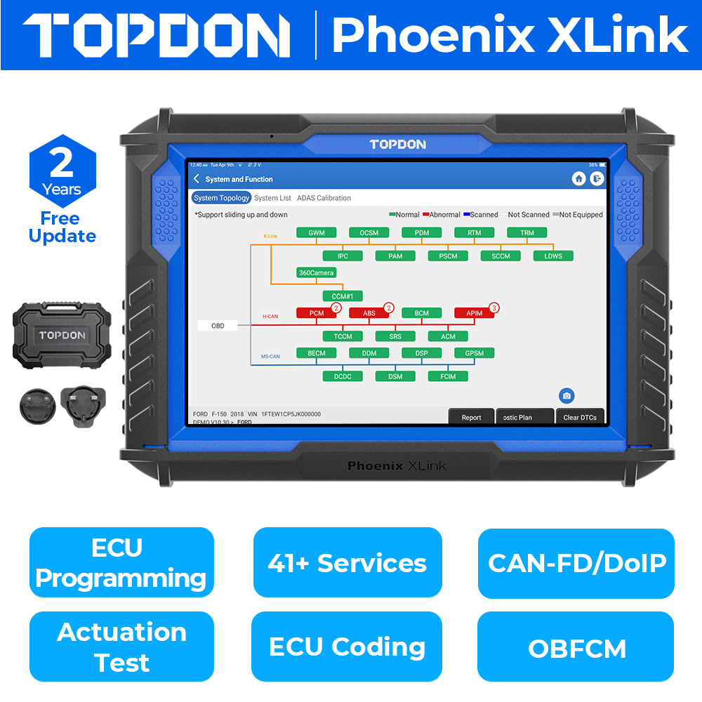 Topdon Phoenix XLink K!ey coding Cloud-Based Programming All System Scanner