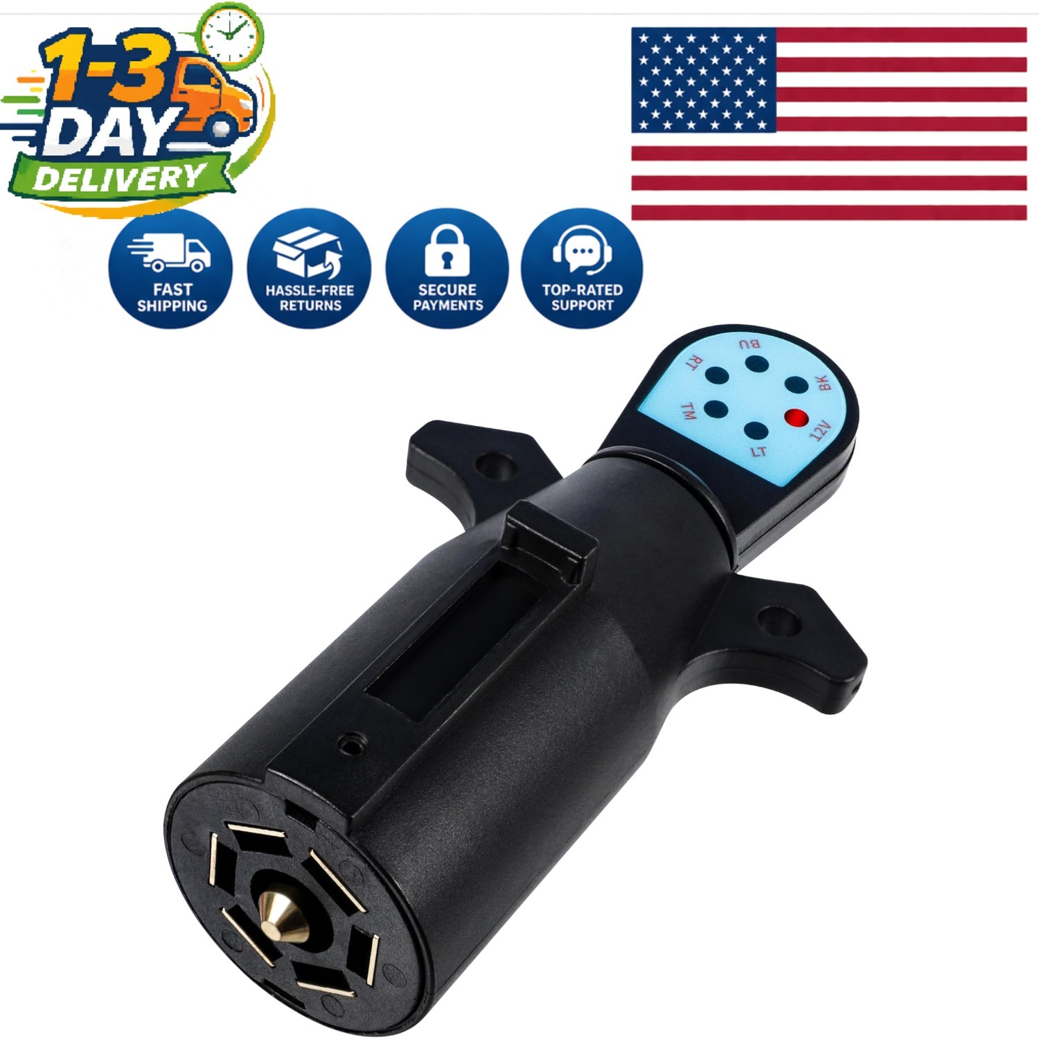 7 Pin Trailer Light Tester – Efficient Circuit Diagnostics with LED
