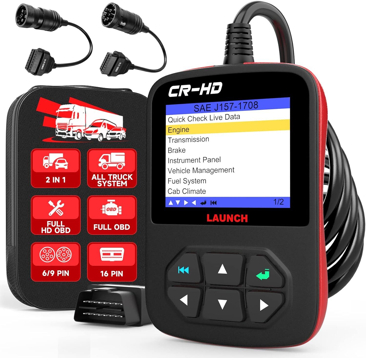 LAUNCH CR-HD 24V Diesel Heavy Duty Truck OBD Scanner Diagnostic Tool Code Reader