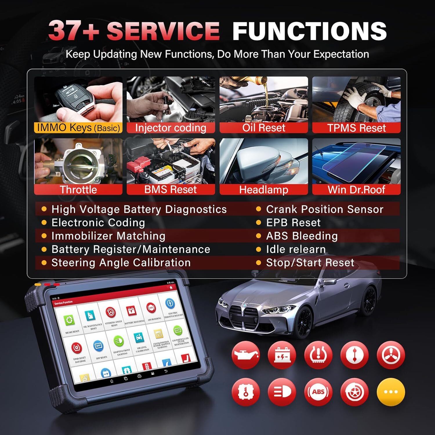 Launch X431 PRO3 APEX Bidirectional Scan Tool Car Diagnostic Scanner Key Coding