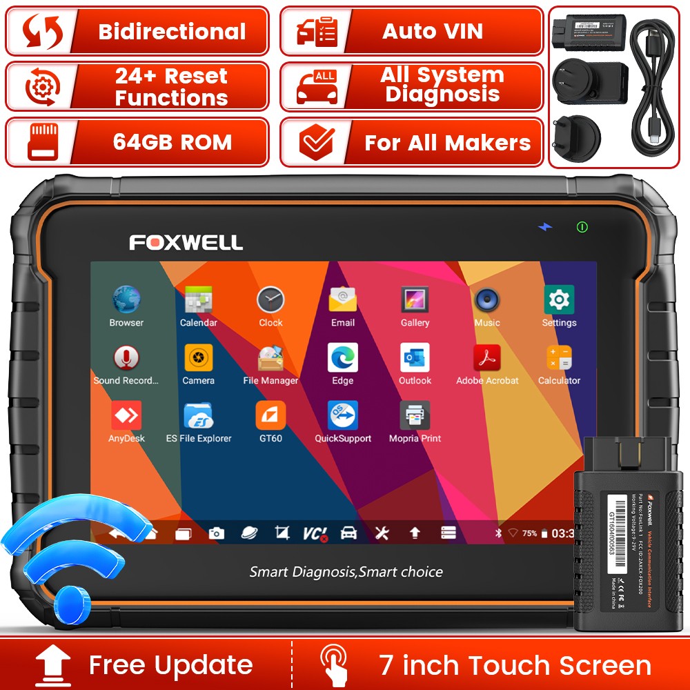 All System OBD2 Scanner Battery EPB BT Bidirectional TPMS DPF ABS SRS Oil Reset