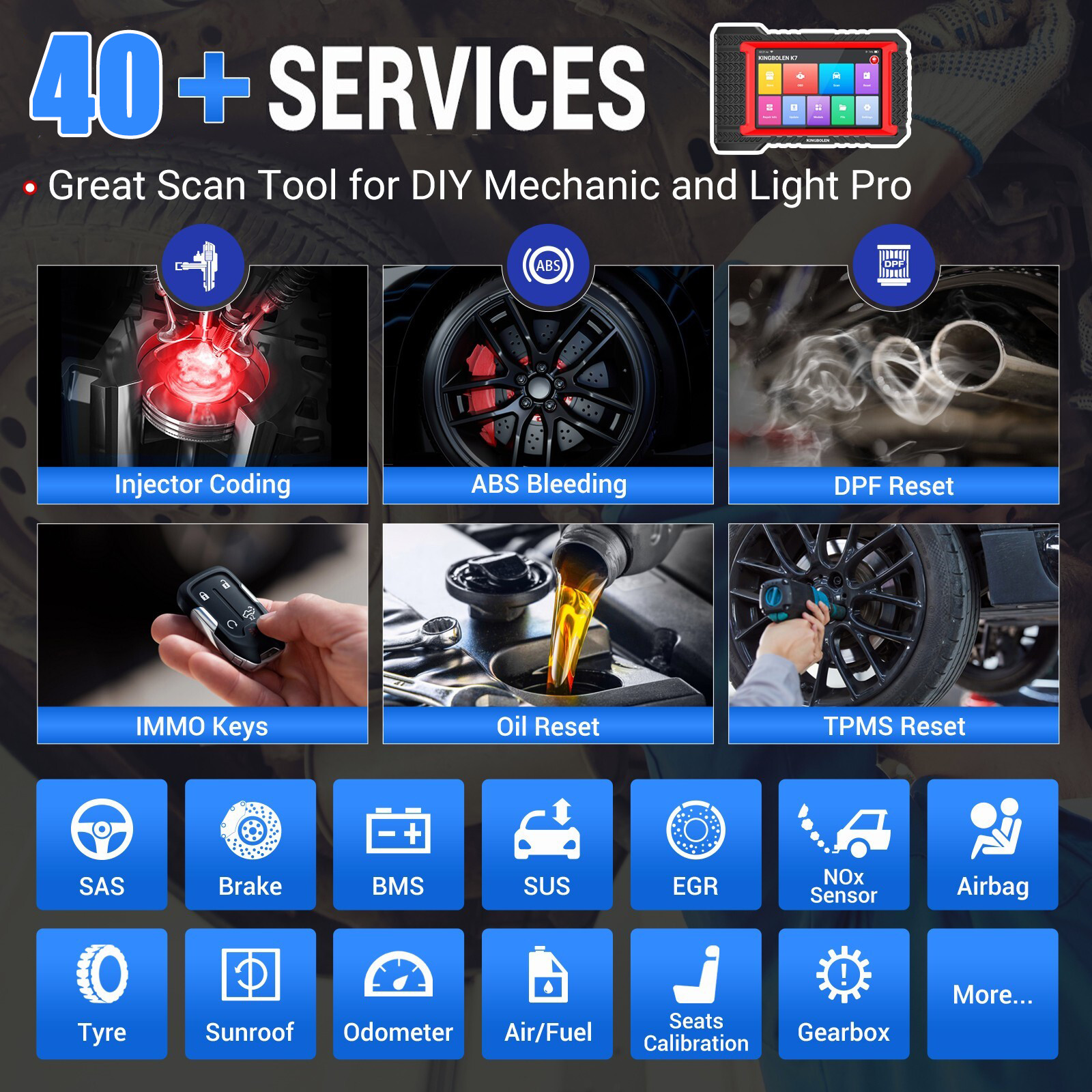 2026 KINGBOLEN K7 BT Car Bidirectional Scanner Auto Full System Diagnostic Tool