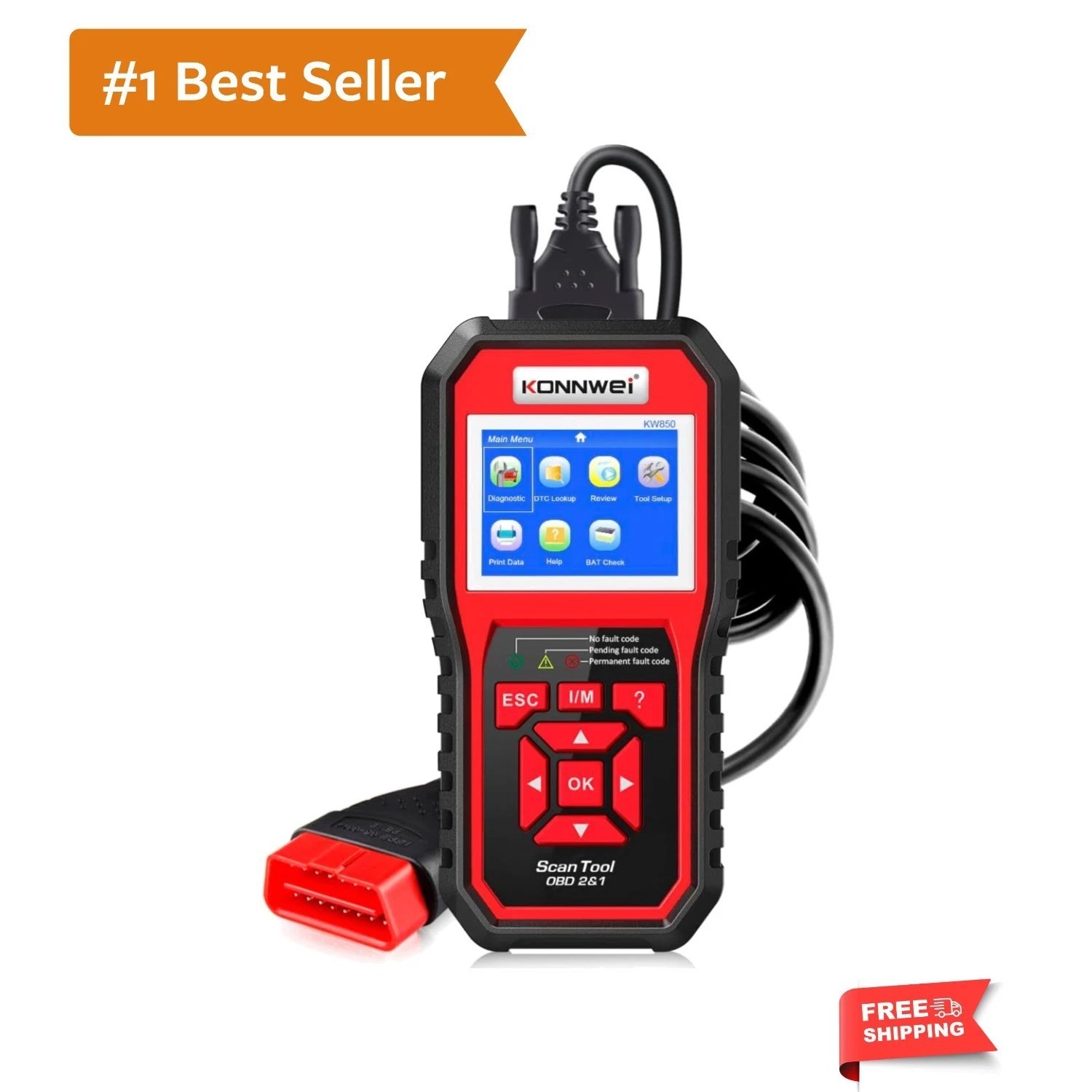 KW850 Professional Scanner Auto Code Reader Diagnostic Check Engine Light Sca…