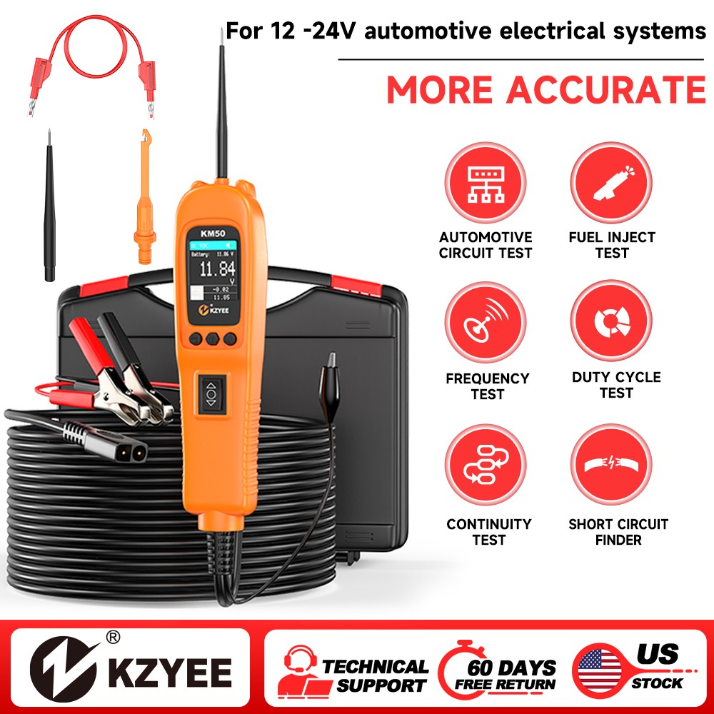 KZYEE KM50 12/24V Automotive Tester Powerscan Power Electrical Circuit Probe Kit