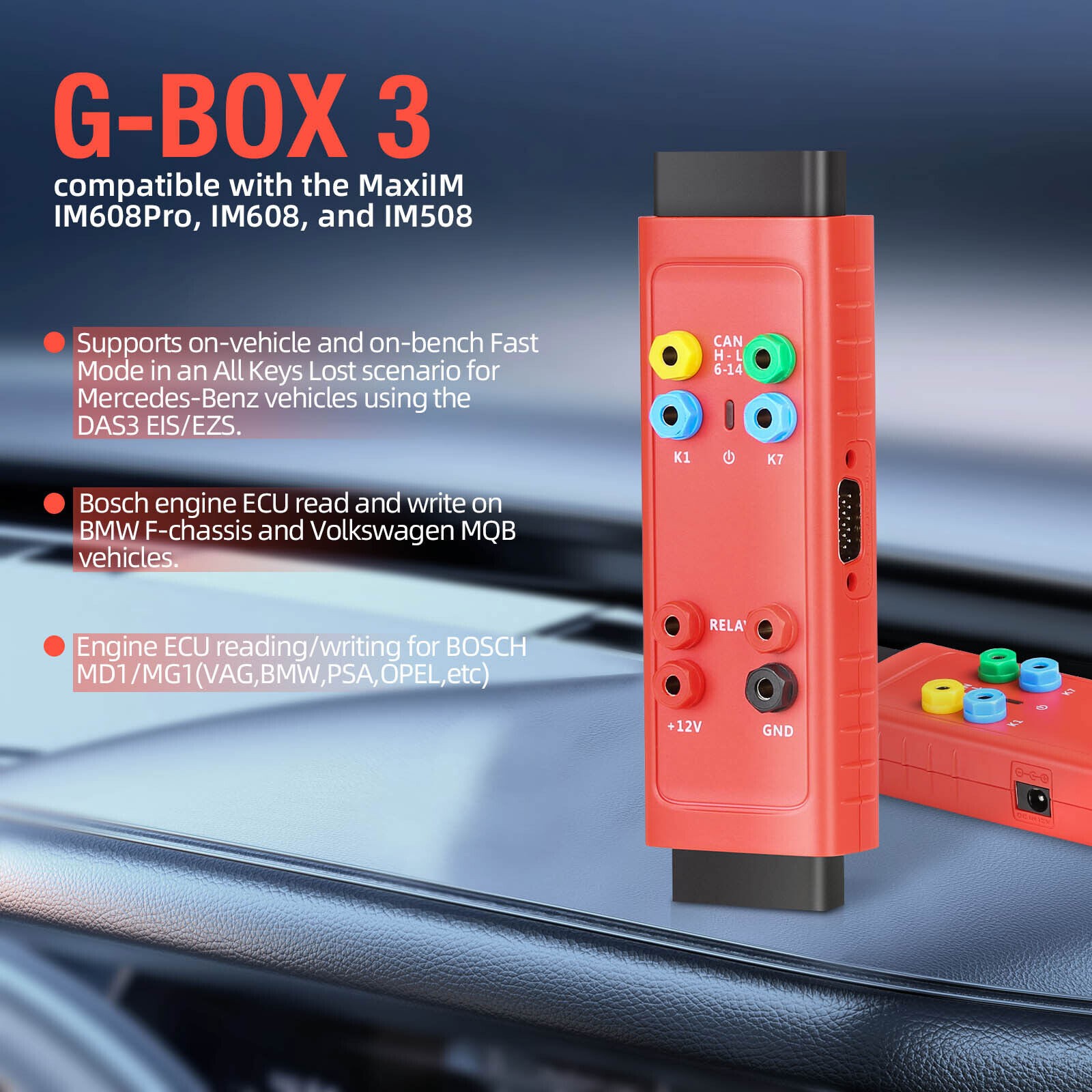 Autel G-BOX3 Accessory Tool Upgraded Gbox2 Key Programming Adapter for Benz BMW