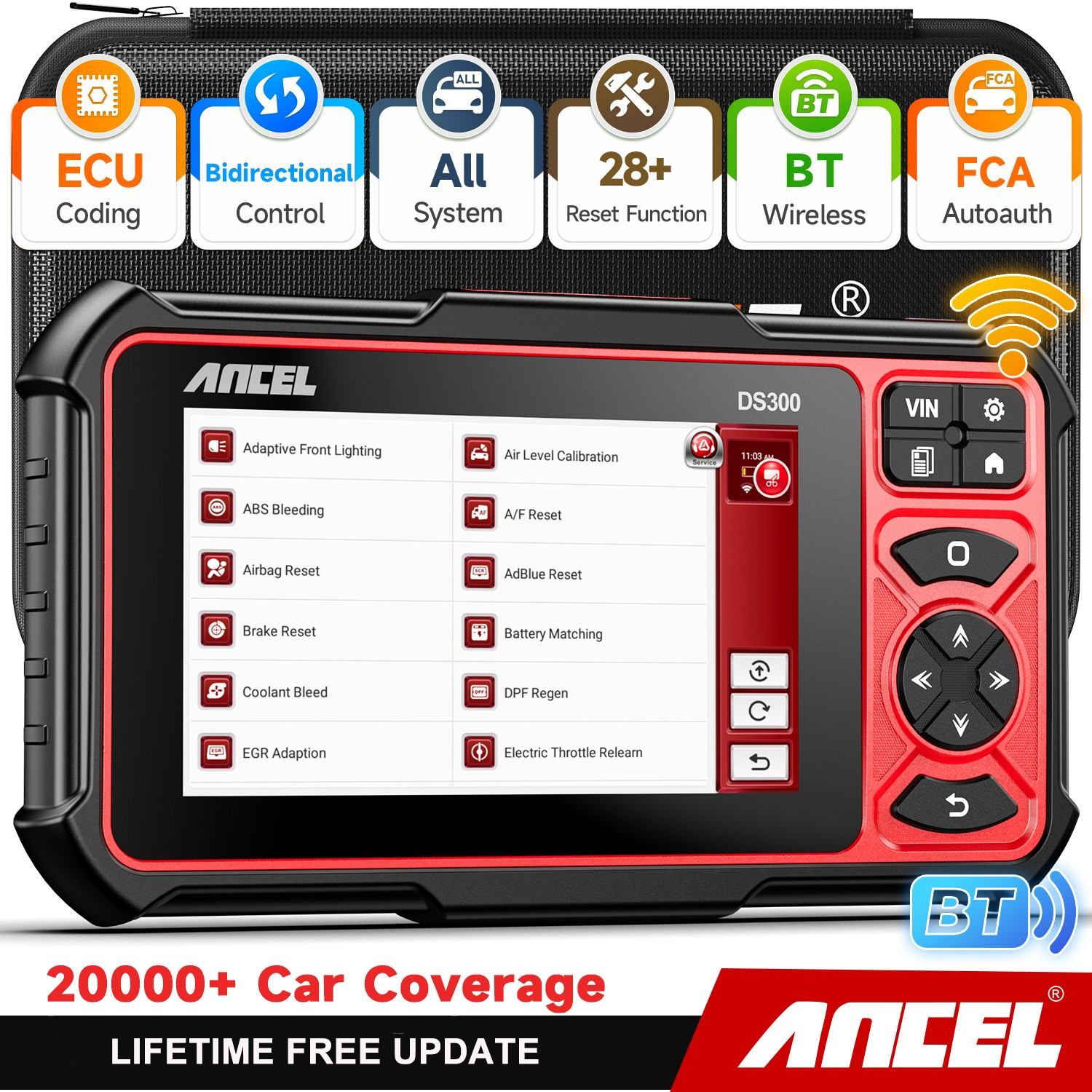 Bidirectional Car Scanner Diagnostic ECU Coding Oil TPMS DPF EPB Injector Coding