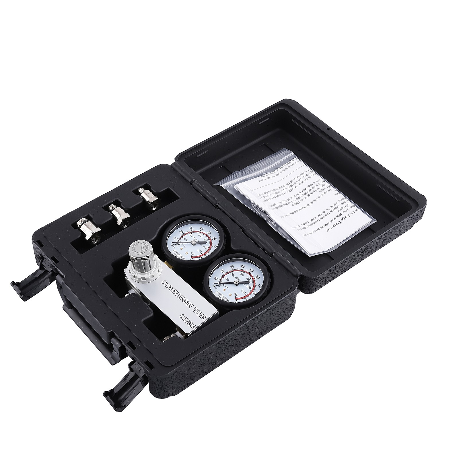 Black Dual gauges read 0-100 psi and 0-700 kPa Cylinder Leakage Tester Kit