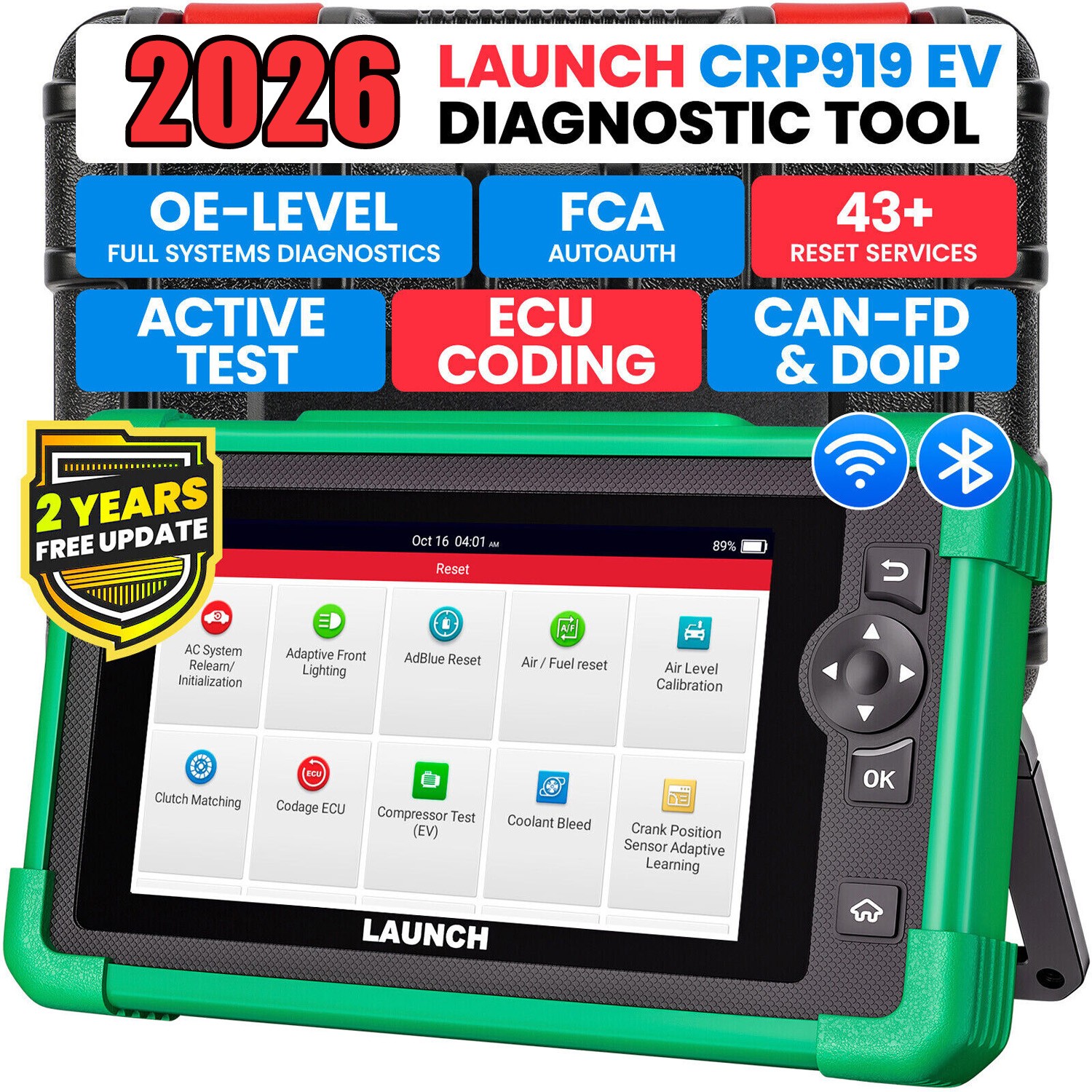 2026!LAUNCH CRP919 EV Car Diagnostic Tools Bidirectional OBD2 Scanner ECU Coding