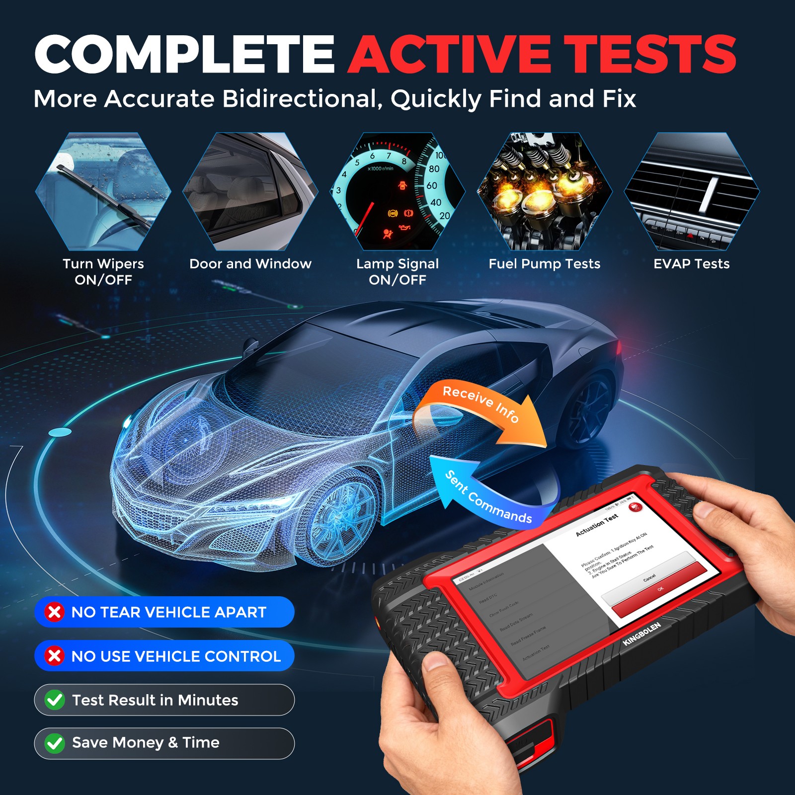 2026 KINGBOLEN K7 BT Car Bidirectional Scanner Auto Full System Diagnostic Tool