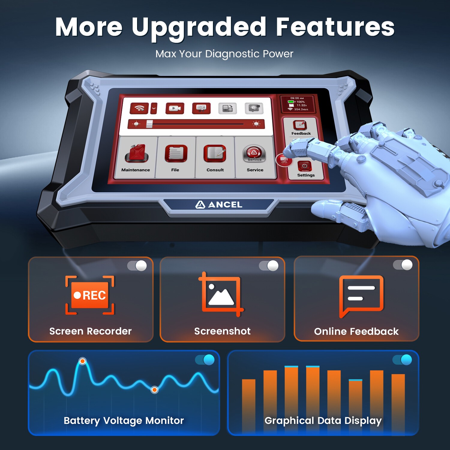 DS100 OBD2 Scanner Car Diagnostic Tool ABS SRS Engine AT Throttle Relearn OIL HD