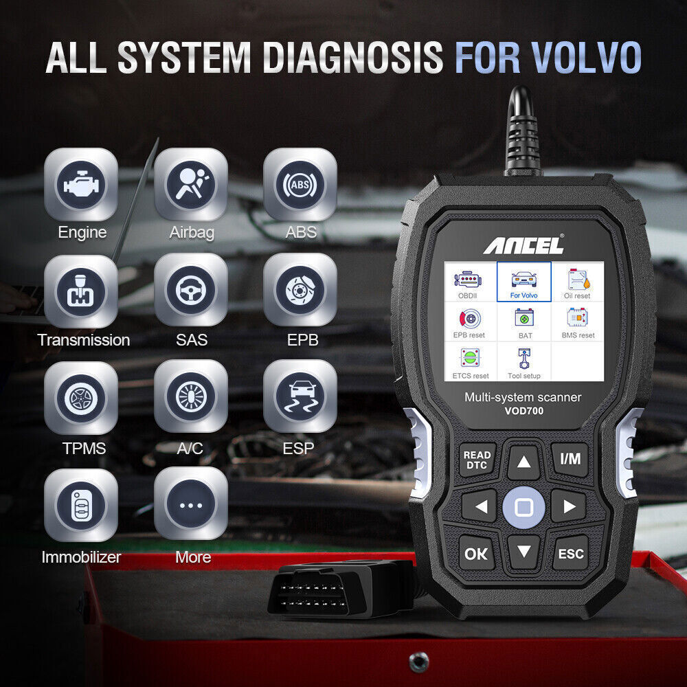 ANCEL VOD700 All System OBD2 Diagnostic Scanner ABS SRS BMS TPMS Fit for VOLVO