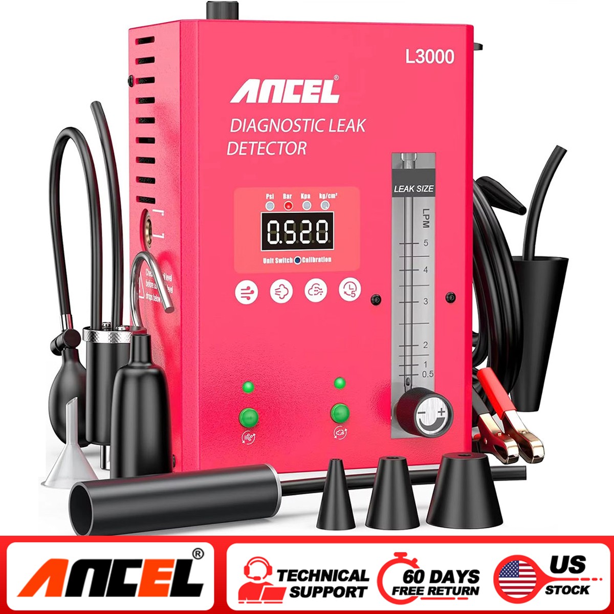 ANCEL L3000 Digital EVAP Smoke Machine Tester Pipe Leak Detector Diagnostic Tool
