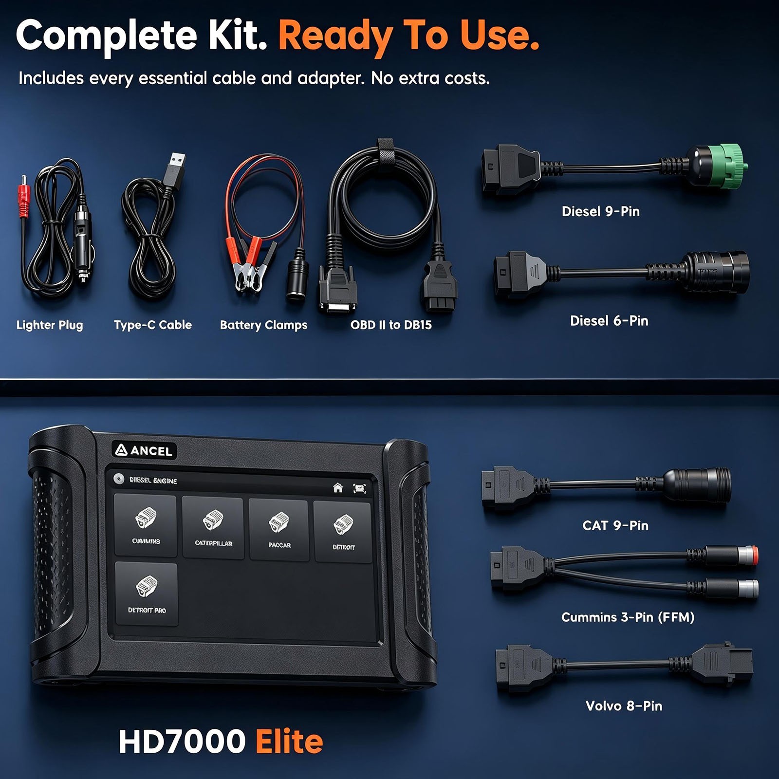 Heavy Duty Diesel Truck Diagnostic Scanner DPF Regen Speed/Idle Adjust Coding