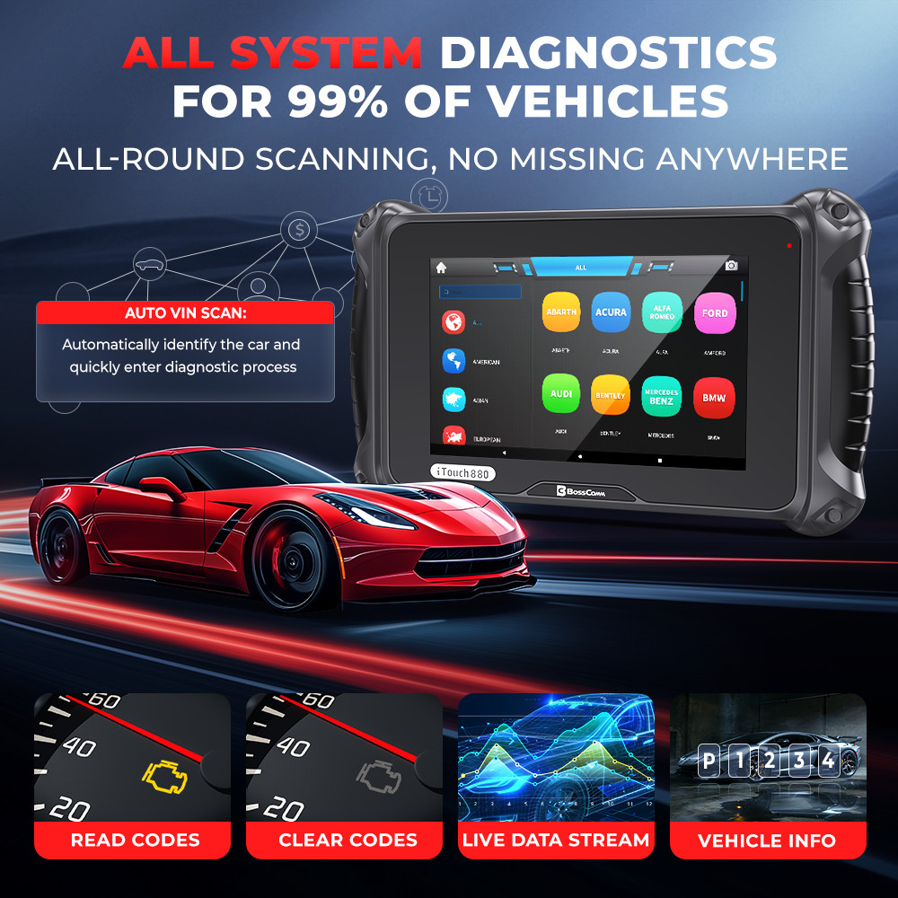 BOSSCOMM iTouch 880 Diagnostic Scanner OBD2 For TOYOTA/BMW/FORD/NISSAN