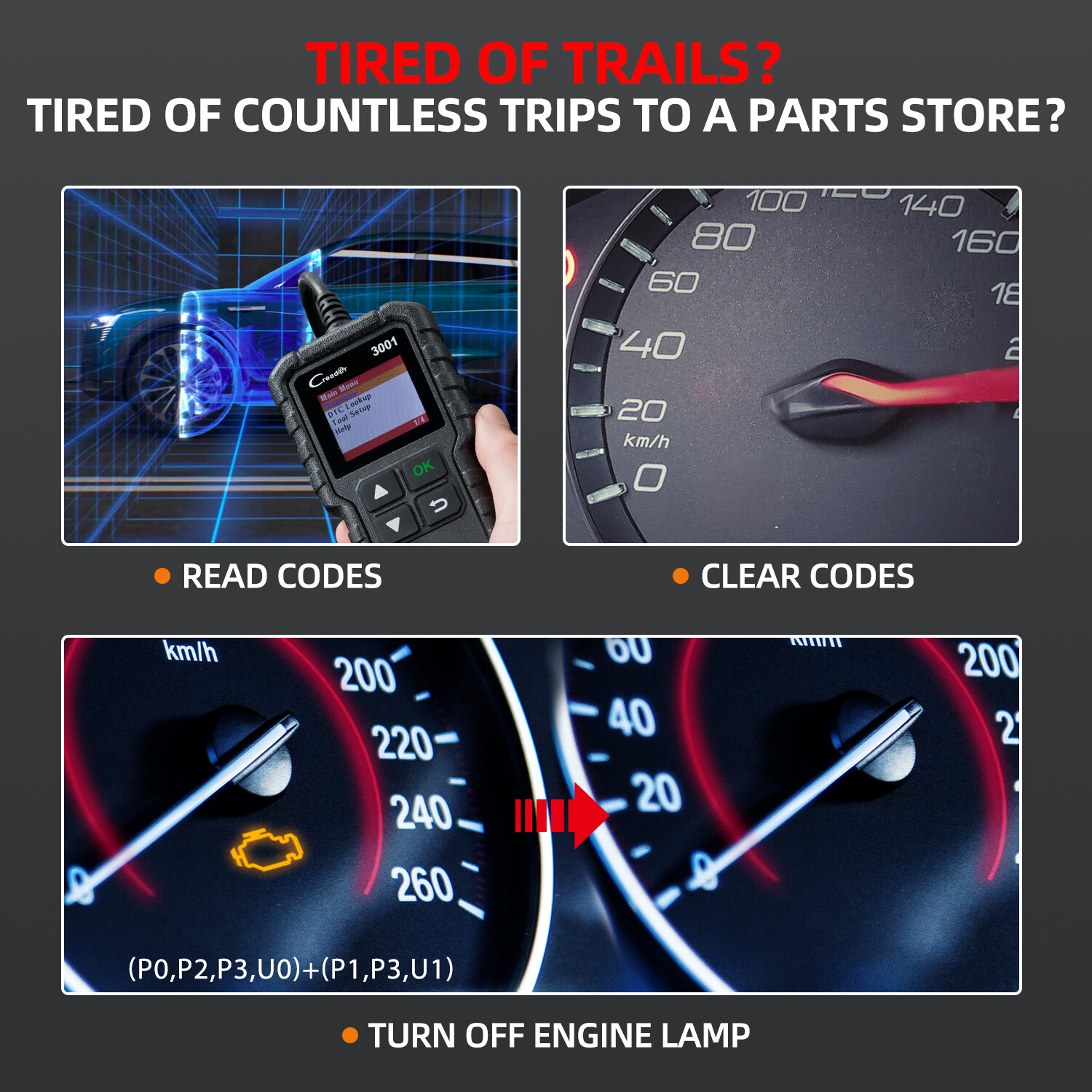 2025 Auto OBDII Code Reader OBD2 Scanner Car Check Engine Fault DiagnosticTool