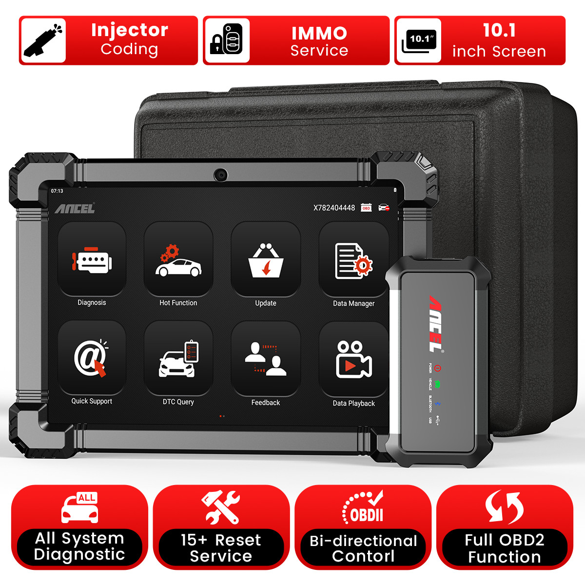 Full System Bidirectional OBD2 Scanner ANCEL X7 TPMS DPF IMMO TPS Reset Service