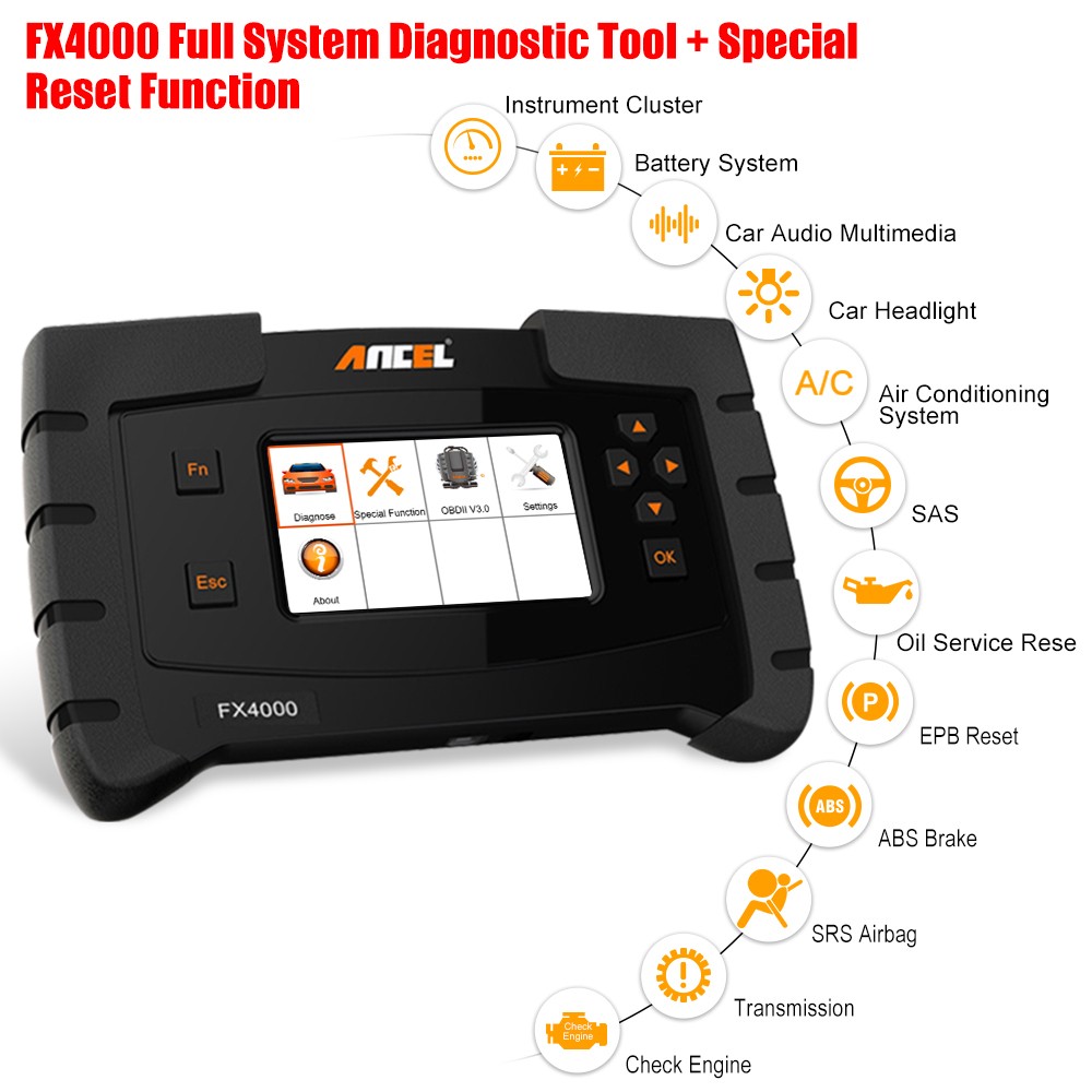 ANCEL FX4000 For BMW OBD2 Full System Car Diagnostic Tool Oil EPB Service Reset