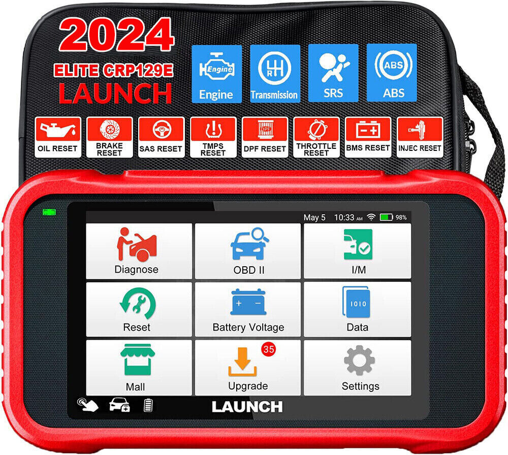 2024 Launch CRP129E OBD2 Car Engine ABS SRS SAS TPMS EPB Diagnostic Scanner Tool