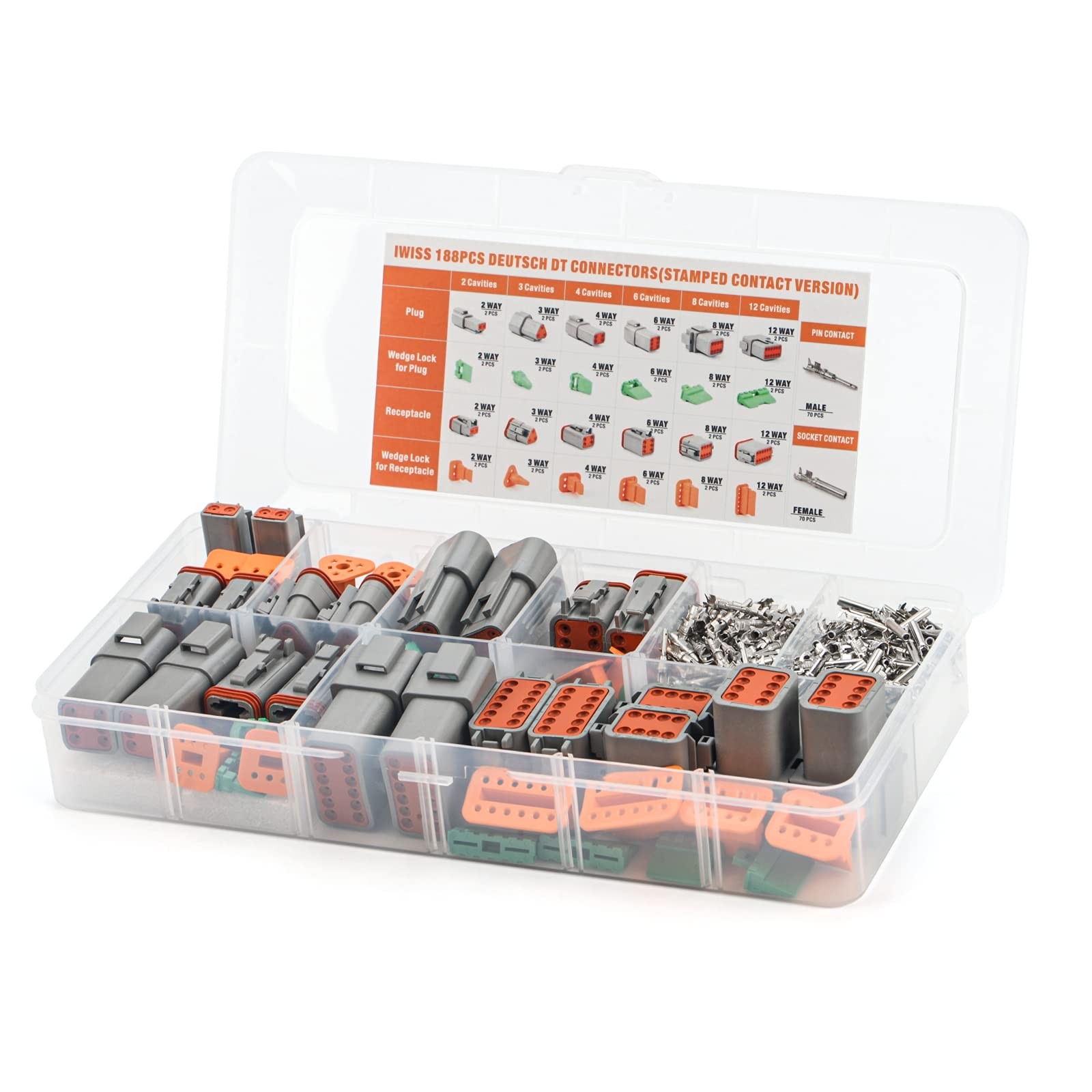 Deutsch DT Series Connector 2,3,4,6,8,12 PIN(2 Pairs), Orange