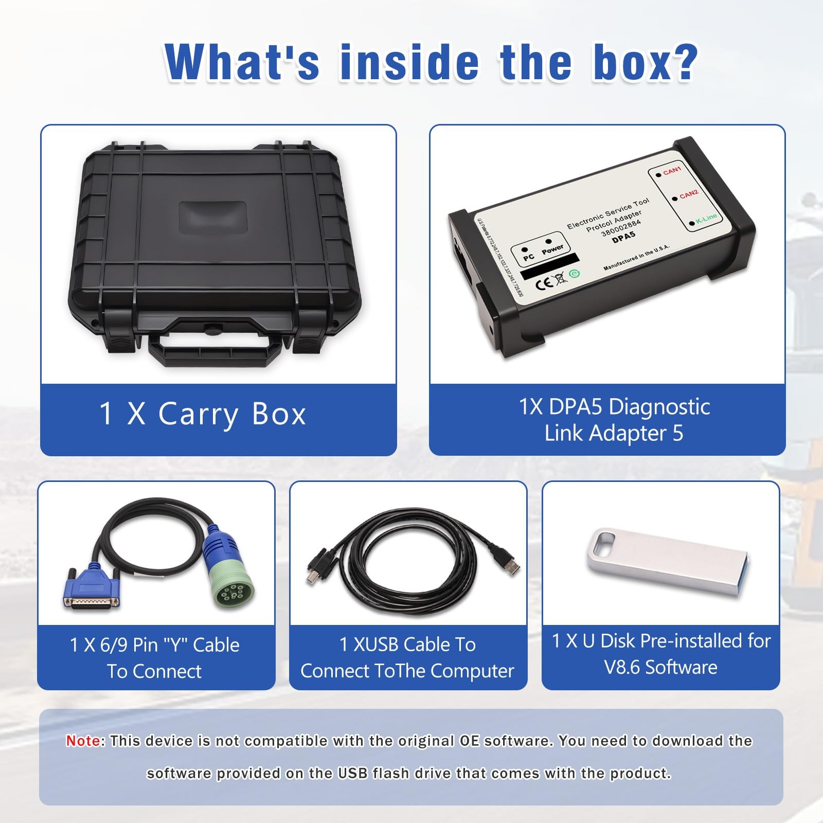 DPA5 Diagnostic Tool Kit 380002884, Adapter EST V8.6 for New Holland…