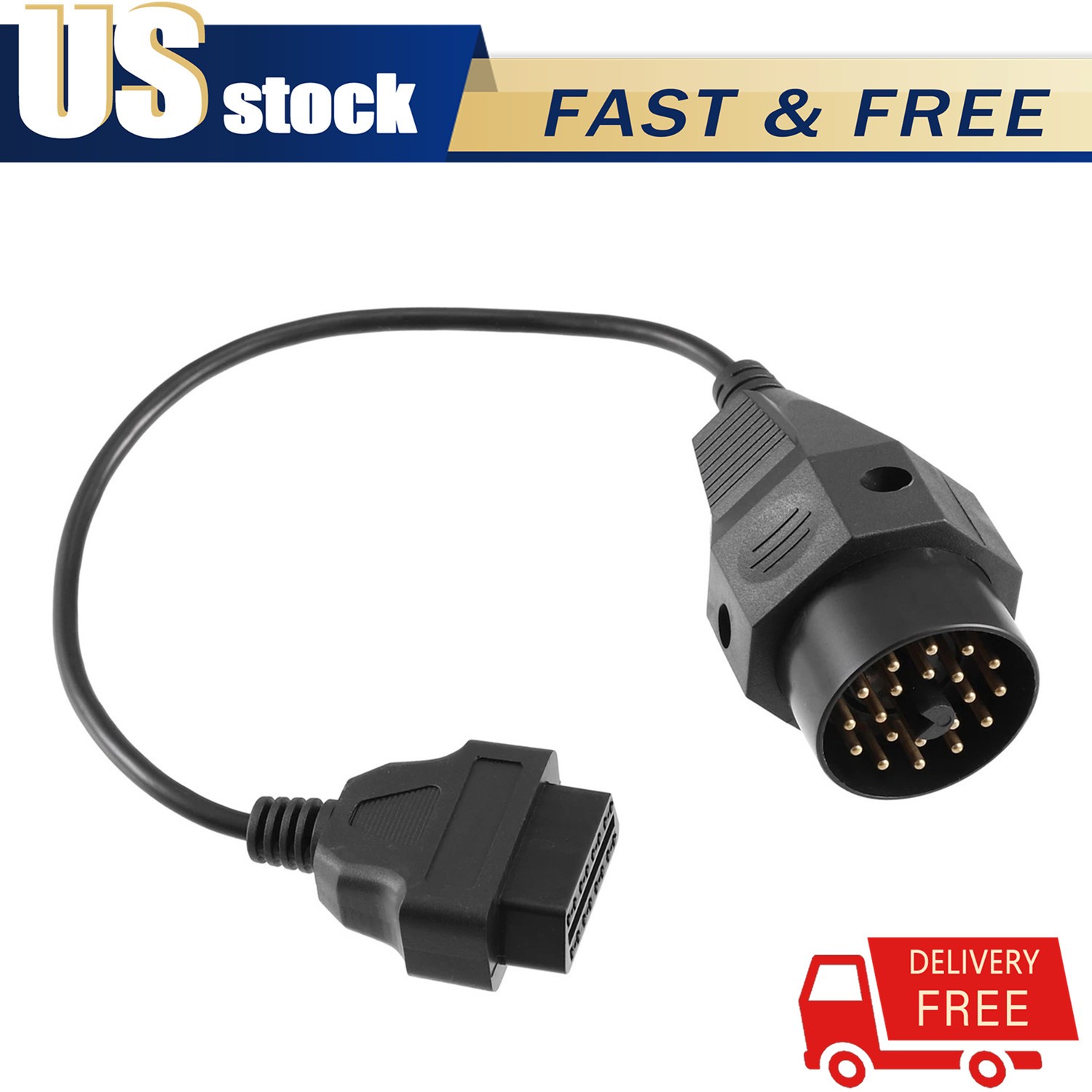 OBD 1 20-Pin to OBD2 16-Pin Diagnostic Tool Adapter Connector Cable for BMW E36