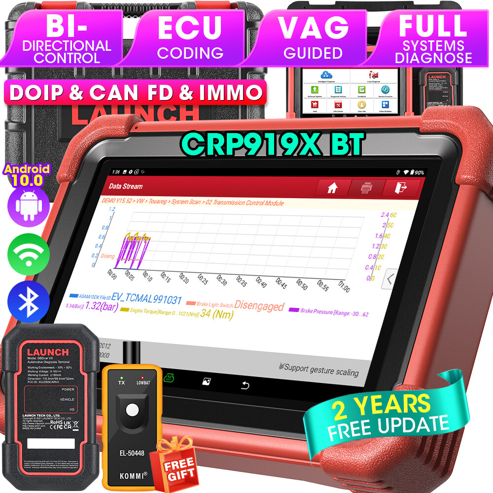 LAUNCH X431 CRP919XBT Elite OBD2 Scanner 2024 Wireless Bi-directional Scan Tool