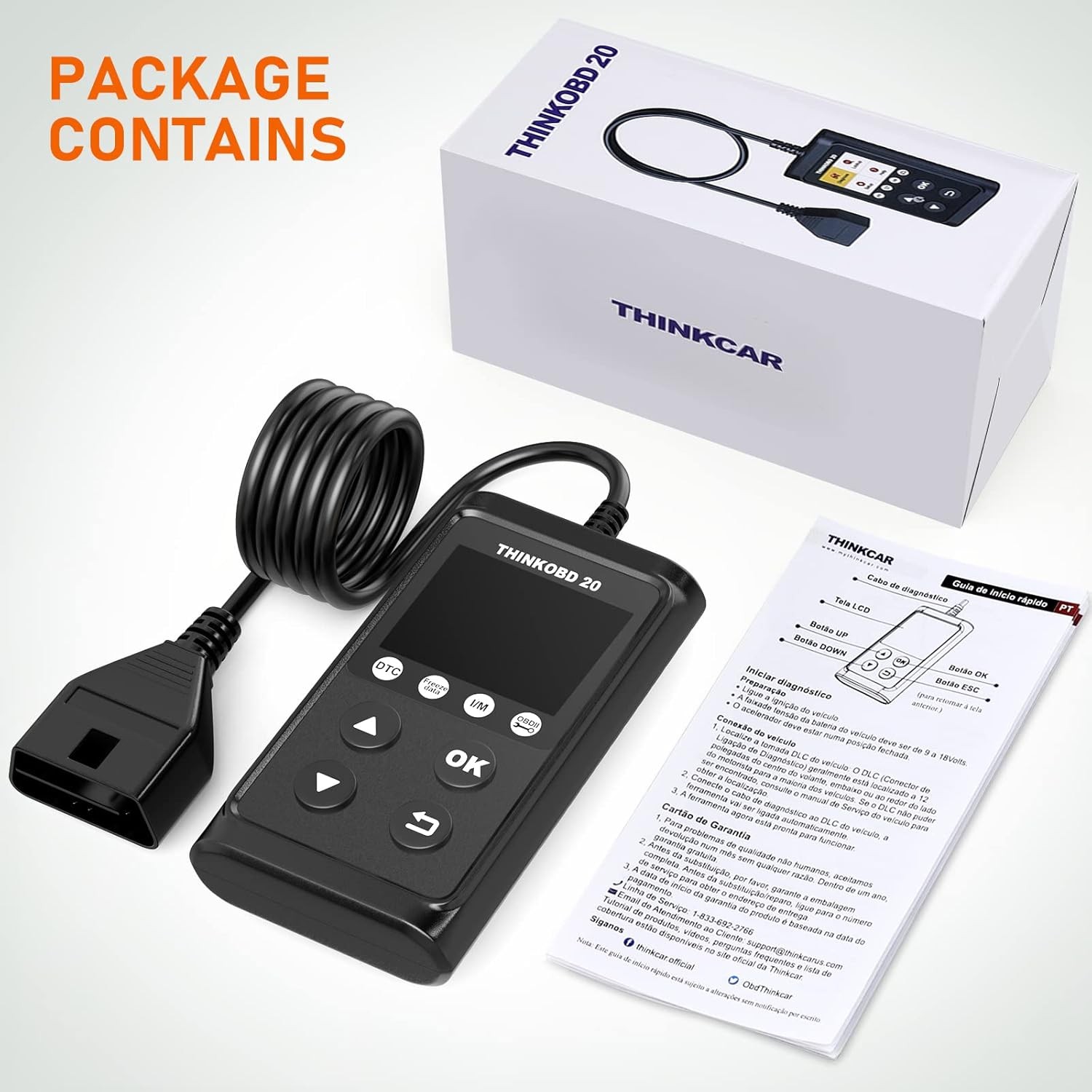 USED ThinkOBD 20 OBD2 Scanner OBD Code Reader Diagnostic Tool Check Engine Fault