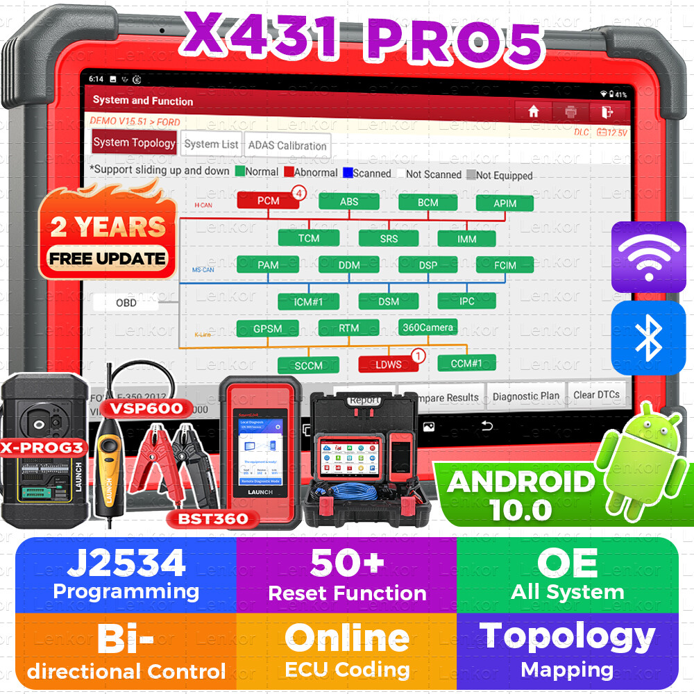 2025 LAUNCH X431 PRO 5 PAD V+ Car Diagnostic Scanner Tool Programming Key Coding