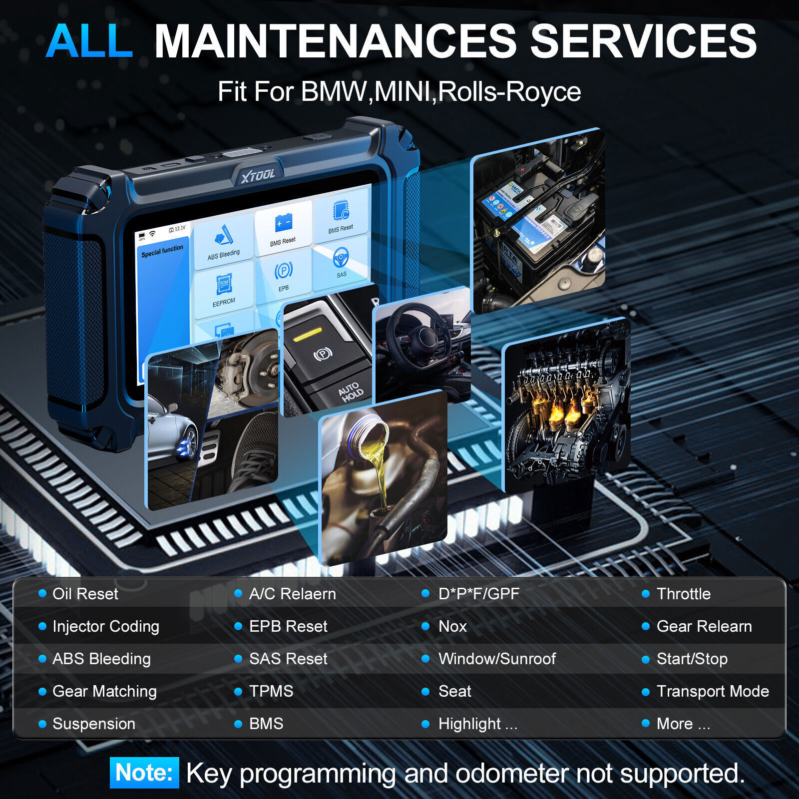 XTOOL IP500 For BMW OBD2 Scanner Diagnostic Tool ABS SRS DPF Oil Reset E.CU Code