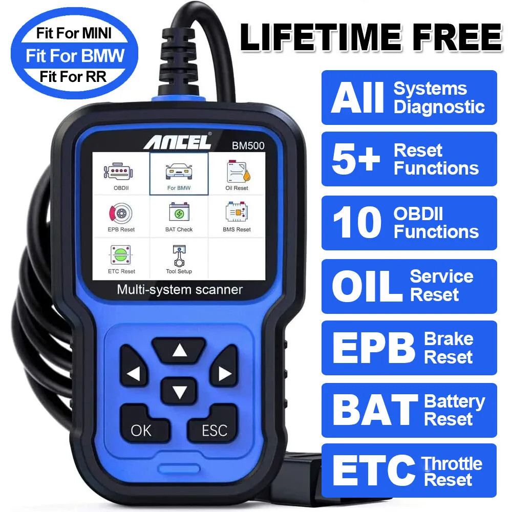 ANCEL BM500 Automotive OBD2 Scanner Car All Systems Diagnostic Tool Fit For BMW