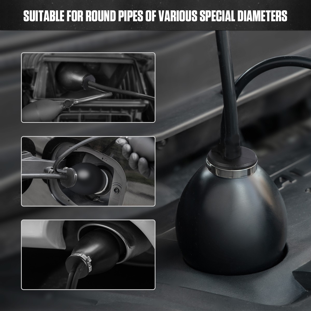 EVAP Smoke Machine Inflatable Bladder Pipe System Leak Detector Intake Adapter