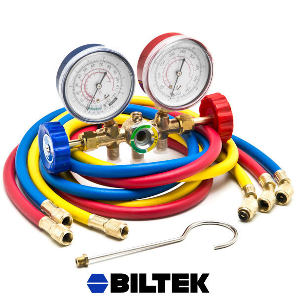NEW R12 R22 R502 Air Conditioning Diagnostic Set w/ 3 Color 60″ Charging Hoses
