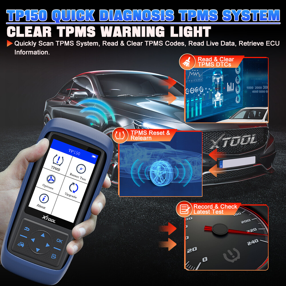 XTOOL TP150 Car TPMS Tire Pressure Monitoring Tool Sensor Activate Relearn Reset