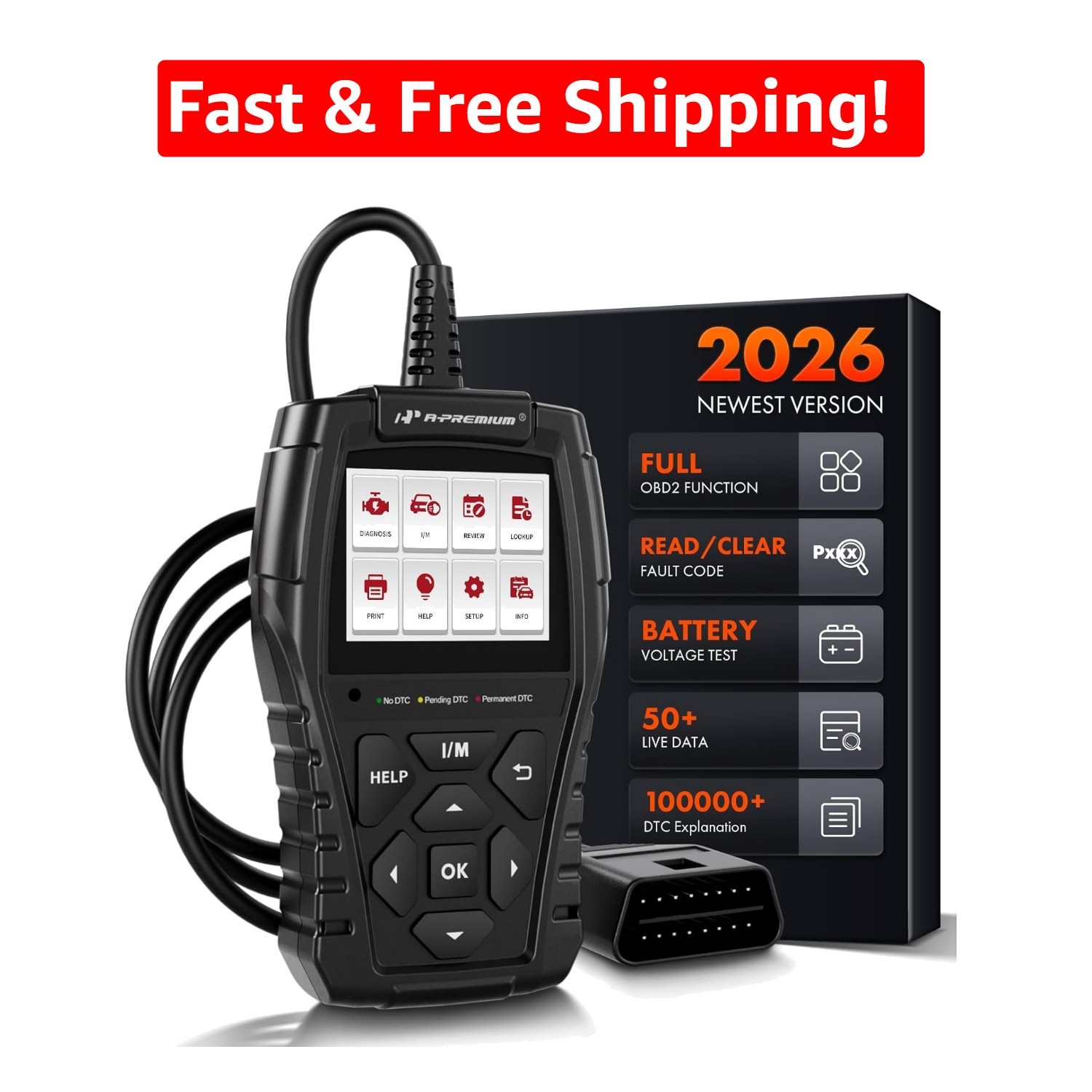 Reliable AD200 OBDII Diagnostic Tool: Detailed Fault Codes for All Vehicle Types