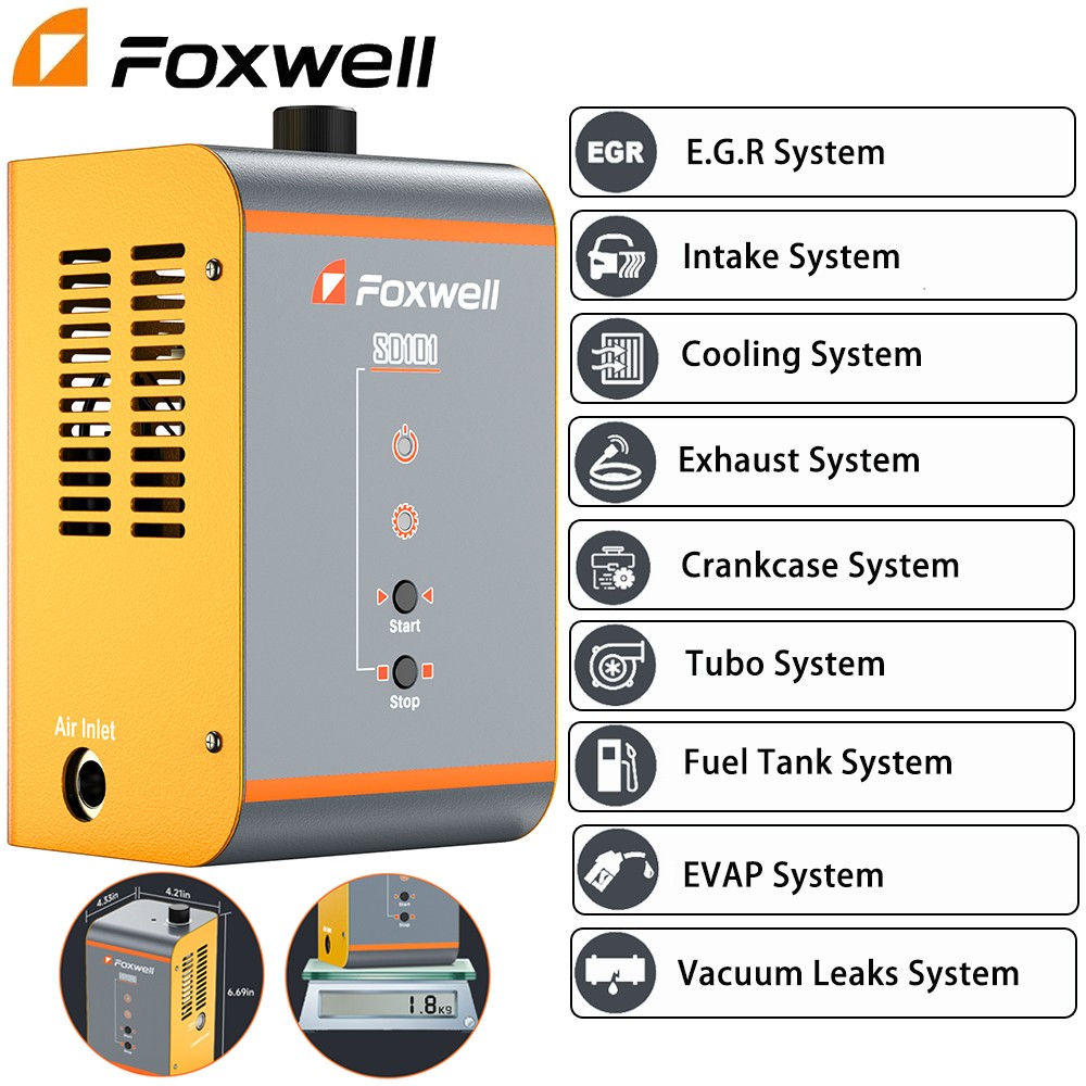 FOXWELL SD101 EVAP Smoke Machine Diagnostic Test Vacuum Leak Detection Tester