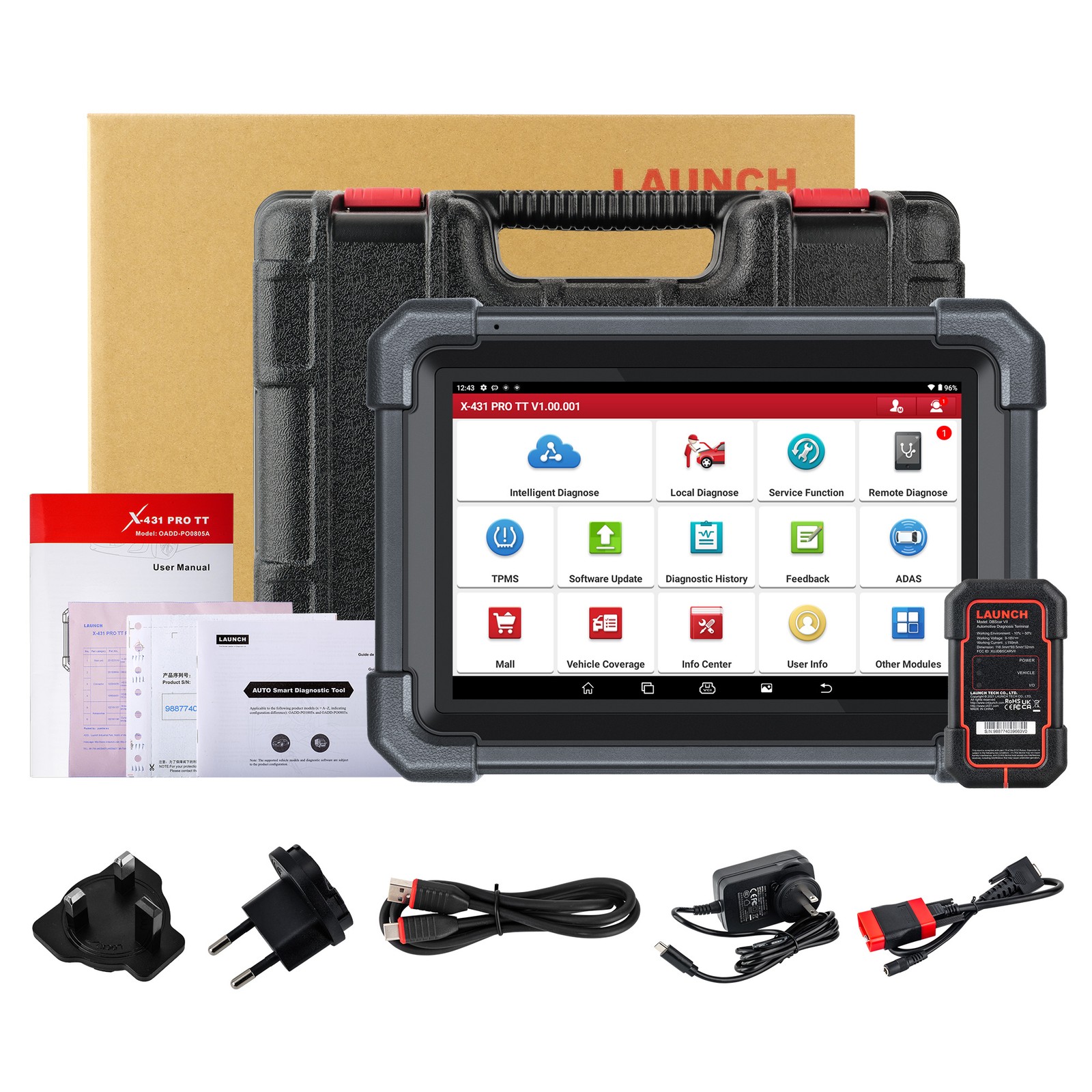 LAUNCH X431 PRO TT V+ PRO5 Bidirectional Car Diagnostic Scanner Key Coding Tool