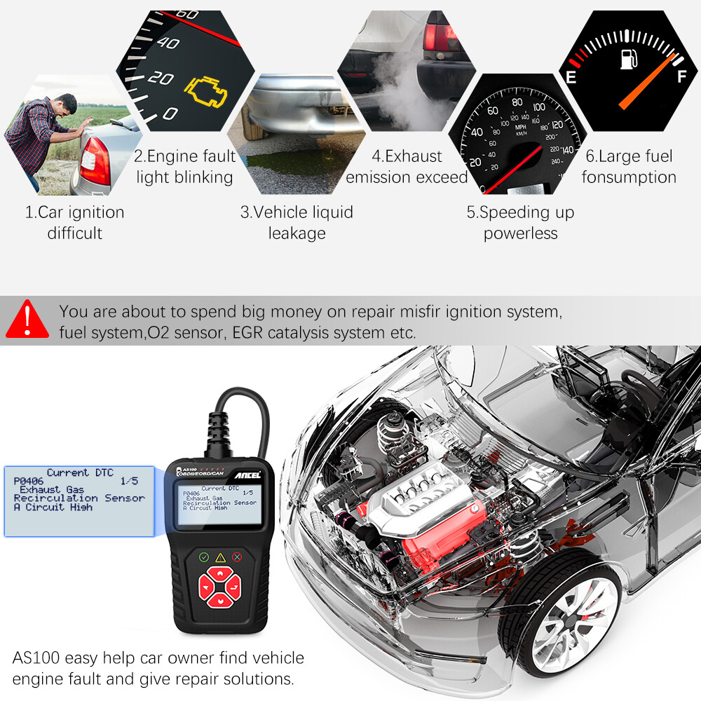 Automotive Car Engine Check OBD2 Scanner OBD Code Reader Vehicle Diagnostic Tool