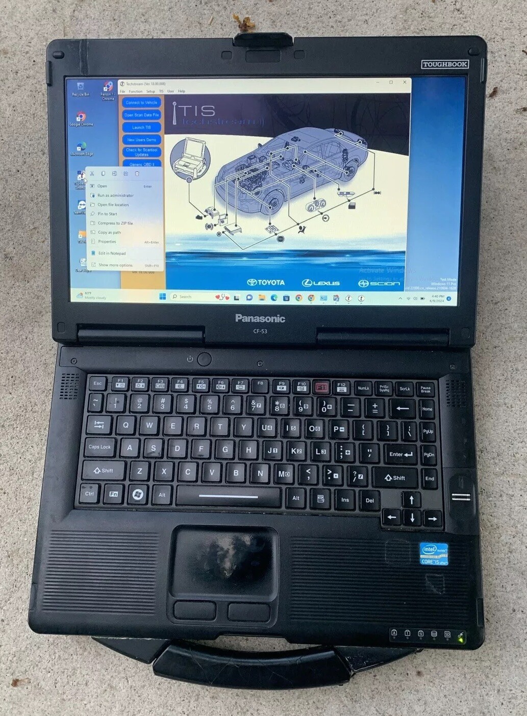 Auto Repair Scanner Toughbook CF-53 Fit For Toyota Fit For Honda / No Obd2 Cable