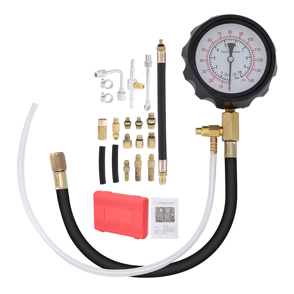 0-140PSI Fuel Injection Pump Pressure Tester Injector Pump Pressure Gauge Kit