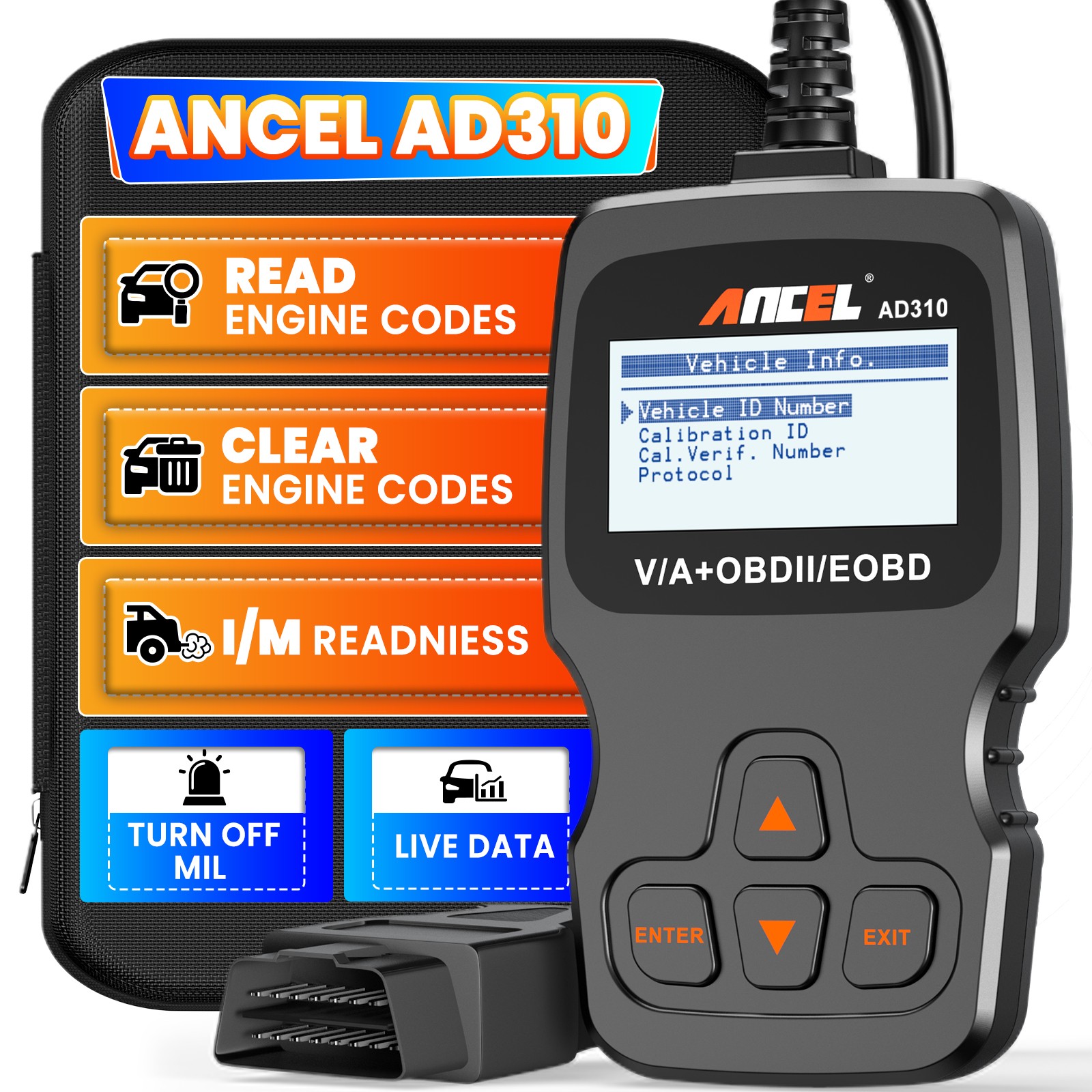 ANCEL AD310 OBD2 Diagnostic Scanner Check Engine Light Reset Fault Code Reader