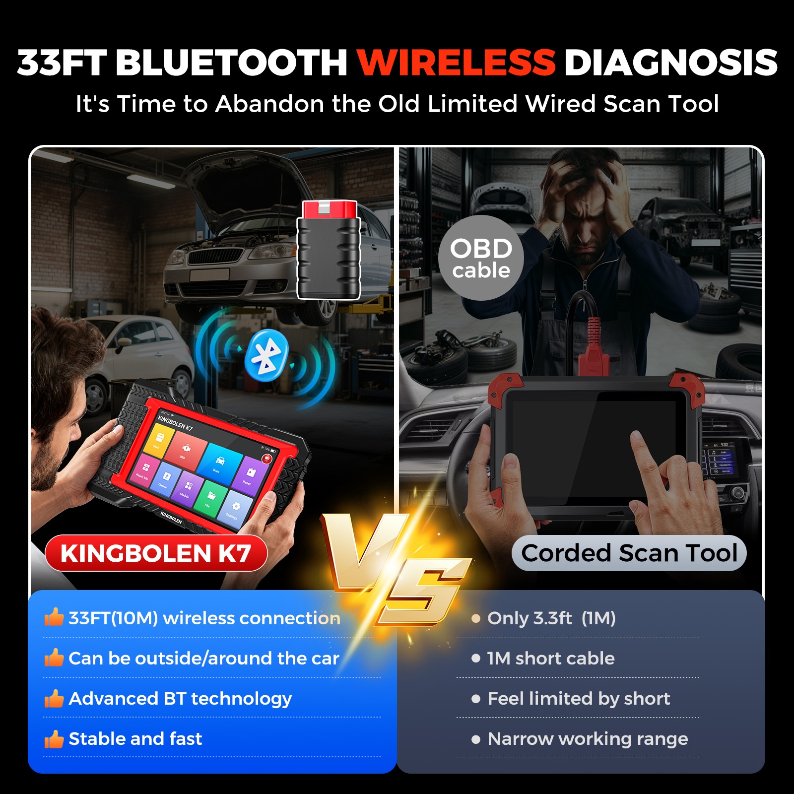2026 KINGBOLEN K7 BT Car Bidirectional Scanner Auto Full System Diagnostic Tool