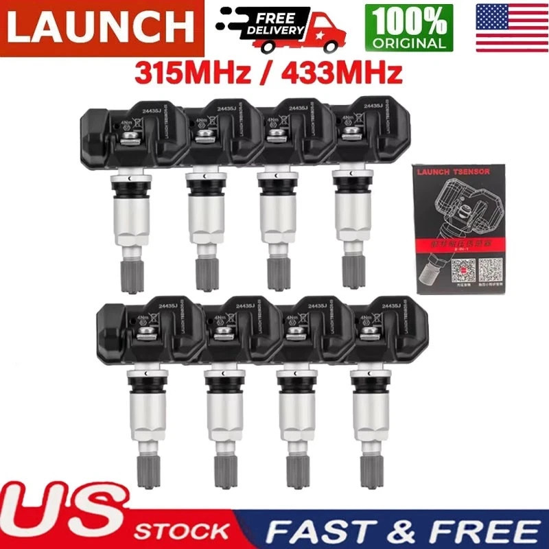 8 PACK LAUNCH LTR-03 RF Universal Programmable TPMS Sensor (315MHz/433MHz) US*