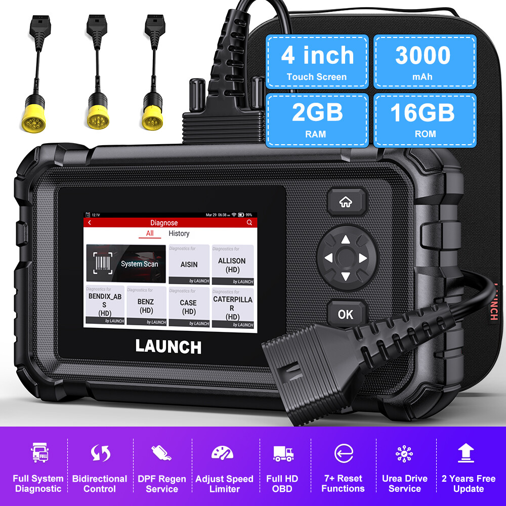 LAUNCH CRP129 HD Heavy Duty Truck OBD2 Scanner Diagnostic Tool Fit For Cummins