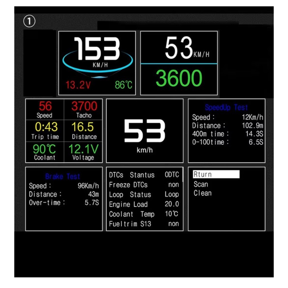 P10 Premium Smart Vehicle Digital HUD Head Up Display OBD2 Car Speed Projector