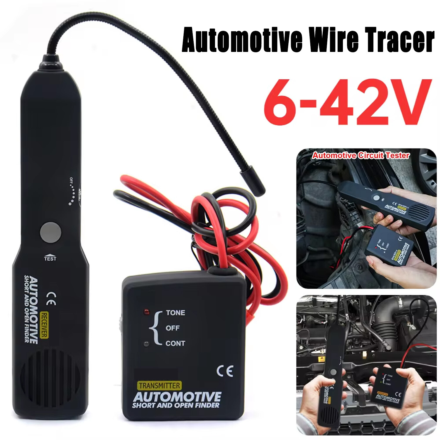 Automotive Wire Tracer Invisible Cable Finder Short and Open Circuit Diag 6~42V