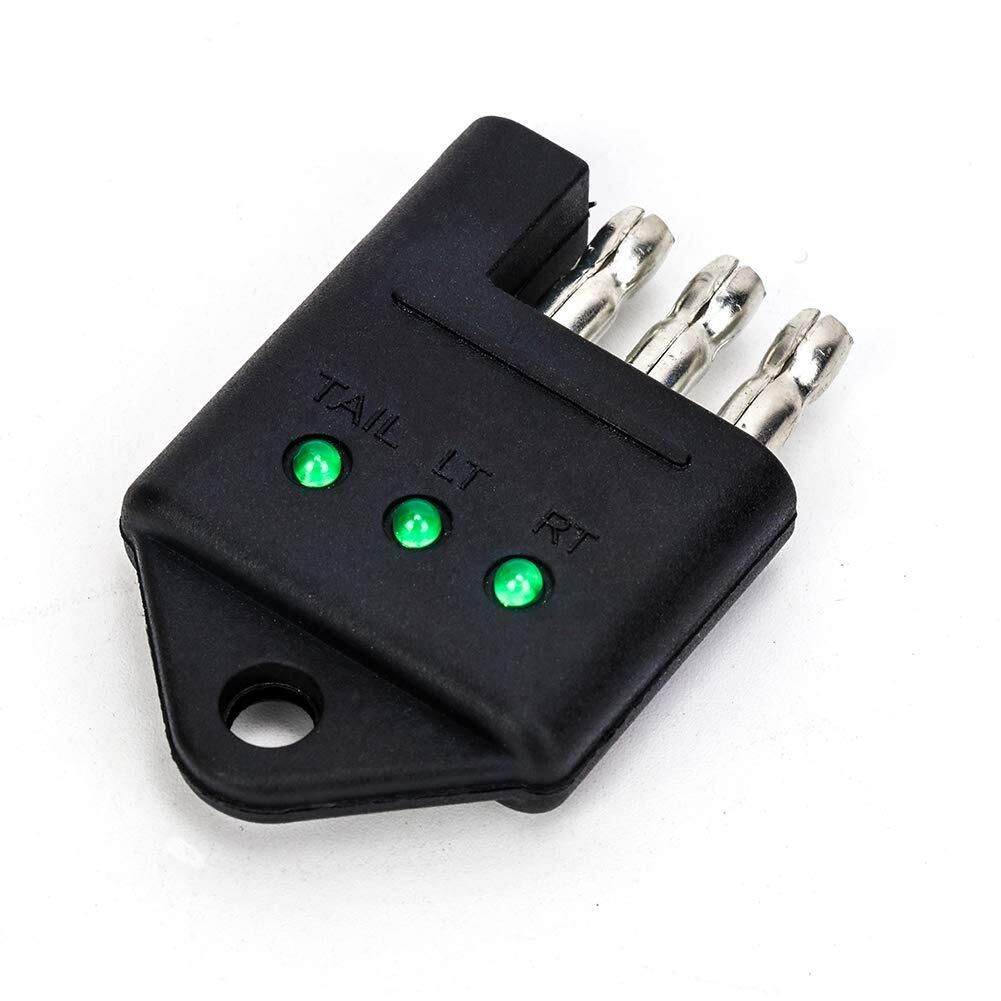 4 Way Flat Plugs Trailer Light Circuit Tester Test Left Right Tail Brake Lights